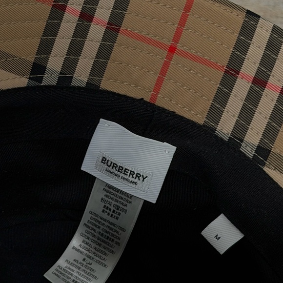 Burberry Tan and Black Checkered Bucket Hat - Picture 2 of 2